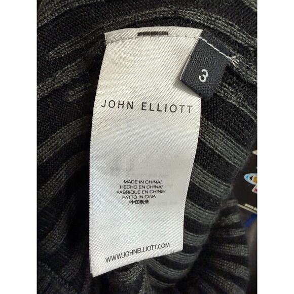 John Elliott Reveal Silk Wool Cashmere Rib Tube Skirt Charcoal Grey Sz 3 L - Picture 8 of 10